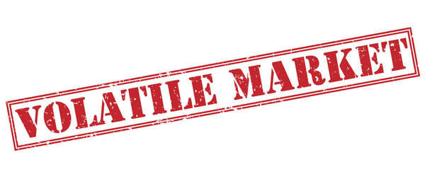 волатильный рынок красная марка изолированы на белом фоне
