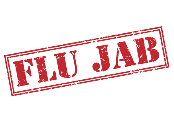 Flu Jab Rode Stempel Geïsoleerd Witte Achtergrond — Stockfoto