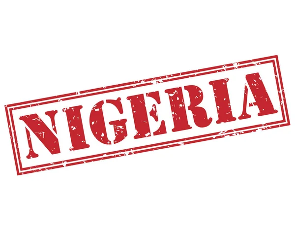 Nigeria Timbro Rosso Isolato Sfondo Bianco — Foto Stock