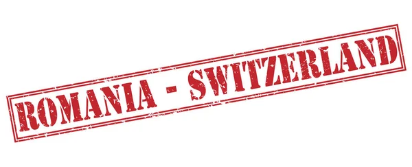 Roemenië Zwitserland Rode Stempel Geïsoleerd Witte Achtergrond — Stockfoto