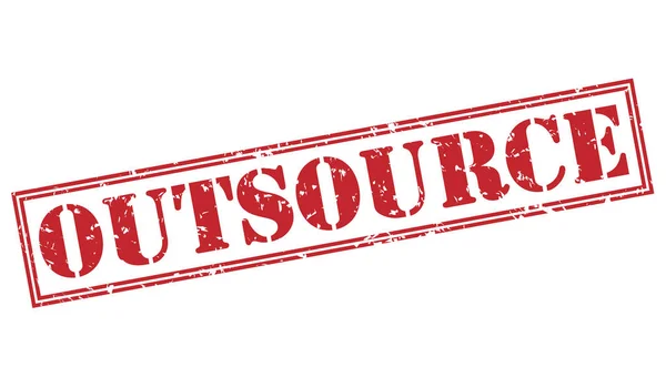 Outsource Red Stamp Isolated White Background — Stock Photo, Image