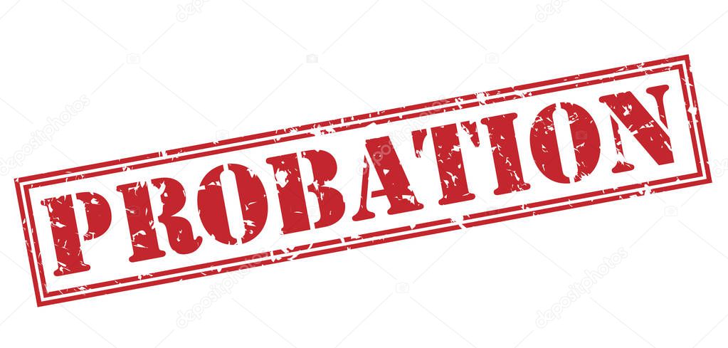 probation red stamp isolated on white background