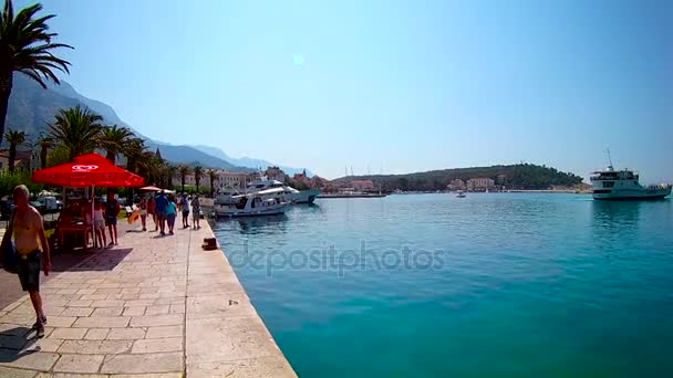 Turkoois Kristalheldere Water Van Adriatische Zee Makarska Stad Dalmatië Kroatië — Stockvideo