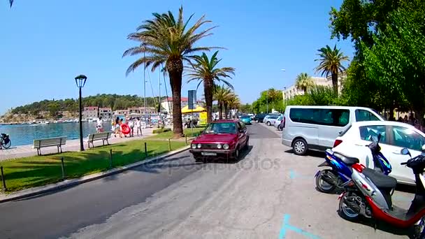 Turchese Acqua Cristallina Del Mare Adriatico Nella Città Makarska Dalmazia — Video Stock