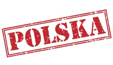 Beyaz arka plan üzerinde izole polska kırmızı pul