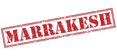 Beyaz arka plan üzerinde izole marrakesh kırmızı pul