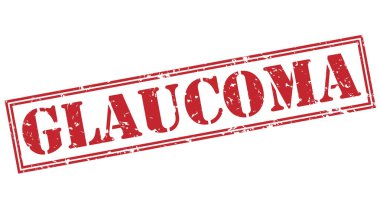 Beyaz arka plan üzerinde izole glokom kırmızı pul