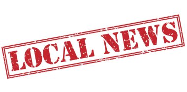 Beyaz arka plan üzerinde izole yerel haberler kırmızı pul