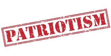 Beyaz arka plan üzerinde izole vatanseverlik kırmızı pul