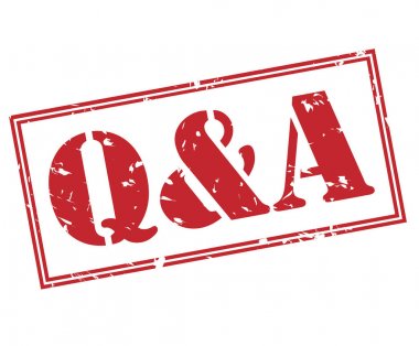 Beyaz arka plan üzerinde izole q ve a kırmızı pul