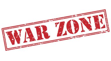 Beyaz arka plan üzerinde izole savaş bölgesi kırmızı pul