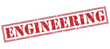 Beyaz arka plan üzerinde izole kırmızı pul mühendislik