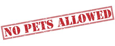 hiçbir Evcil hayvan izole beyaz zemin üzerine kırmızı pul