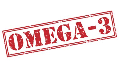 omega-3 kırmızı pul beyaz arka plan üzerinde izole
