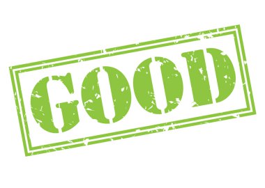 Beyaz arka plan üzerinde izole iyi yeşil pul