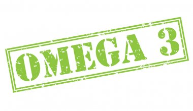 Omega 3 Yeşil pul beyaz arka plan üzerinde izole