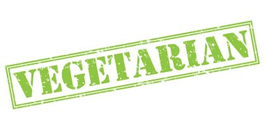 Beyaz arka plan üzerinde izole vejetaryen yeşil pul