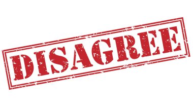 Beyaz arka plan üzerinde izole kırmızı pul katılmıyorum