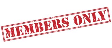 Beyaz arka plan üzerinde izole Üyeler sadece kırmızı pul