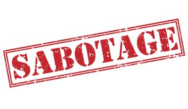 Beyaz arka plan üzerinde izole kırmızı pul sabotaj