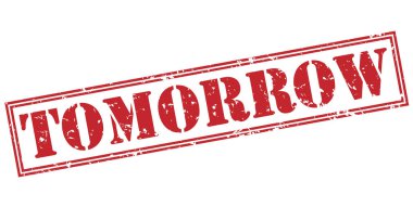 Beyaz arka plan üzerinde izole yarın kırmızı pul