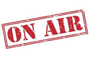 Beyaz arka plan üzerinde izole kırmızı hava damgası