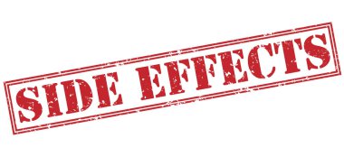 Beyaz arka plan üzerinde izole yan etkileri kırmızı pul