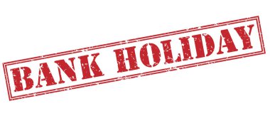 Beyaz arka plan üzerinde izole banka tatil kırmızı pul