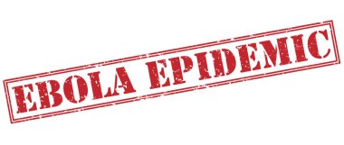 Beyaz arka plan üzerinde izole ebola salgını kırmızı pul