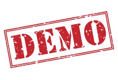 Beyaz arka plan üzerinde izole demo kırmızı pul
