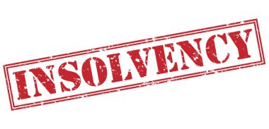 Beyaz arka plan üzerinde izole iflas kırmızı pul