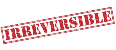 Beyaz arka plan üzerinde izole geri dönüşü olmayan kırmızı pul