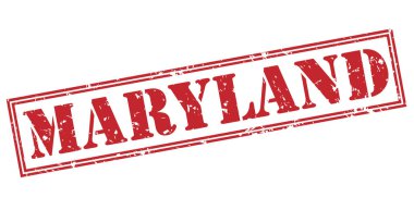 Beyaz arka plan üzerinde izole maryland kırmızı pul
