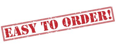 sipariş çok kolay! Beyaz arka plan üzerinde izole kırmızı pul