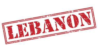Beyaz arka plan üzerinde izole Lübnan kırmızı pul