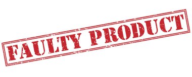 Beyaz arka plan üzerinde izole hatalı ürün kırmızı pul