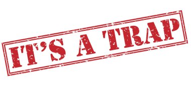 Beyaz arka plan üzerinde izole bir tuzak kırmızı pul olduğunu