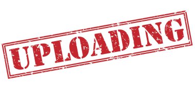 Beyaz arka plan üzerinde izole kırmızı pul yükleme