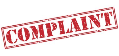 Beyaz arka plan üzerinde izole şikayet kırmızı pul