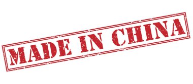 beyaz zemin üzerine kırmızı pul izole Çin yapılan