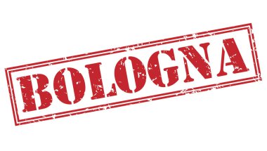 Beyaz arka plan üzerinde izole bologna kırmızı pul