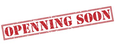 açılış yakında kırmızı pul beyaz arka plan üzerinde izole.