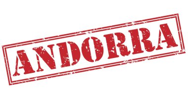 Beyaz arka plan üzerinde izole andorra kırmızı pul