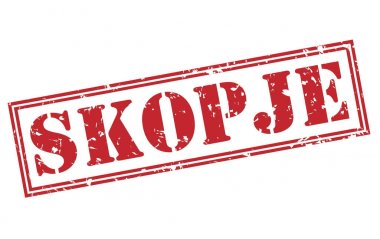 Beyaz arka plan üzerinde izole Üsküp kırmızı pul