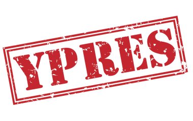 Beyaz arka plan üzerinde izole ypres kırmızı pul