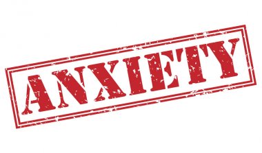 Beyaz arka plan üzerinde izole anksiyete kırmızı pul