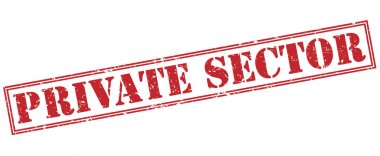 Beyaz arka plan üzerinde izole özel sektör kırmızı pul