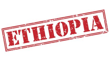 Beyaz arka plan üzerinde izole Etiyopya kırmızı pul