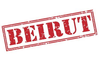 Beyaz arka plan üzerinde izole Beyrut kırmızı pul