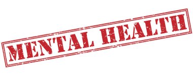 Beyaz arka plan üzerinde izole ruh sağlığı kırmızı pul